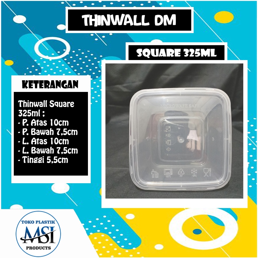 Thinwall DM SQ 250ml - 325ml - 350ml - 500ml  /Thinwall Square/Food Container Slime Dessert Box Thinwall DM SQ 250ml - 325ml - 350ml - 500ml | Thinwall Kotak DM SQ Kecil 250ml - 325ml - 350ml - 500ml | Harga di Atas adalah Harga per Lbr |