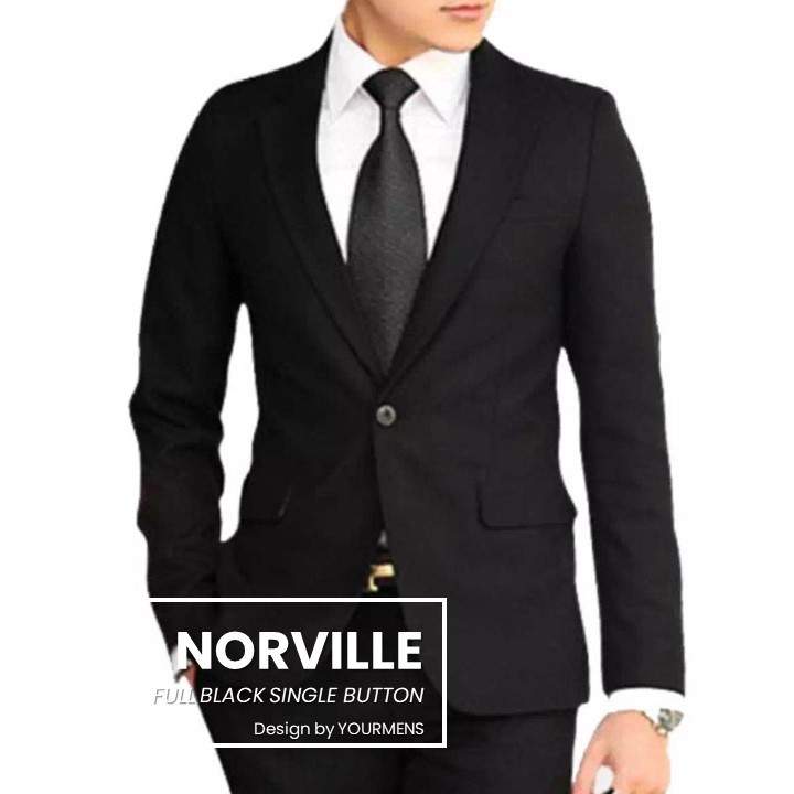 JAS RESMI PRIA SLIMFIT FORMAL HITAM PRIA NORVILLE BLACK ORGINAL NIKAYU HIGH TWIST SLIMFIT