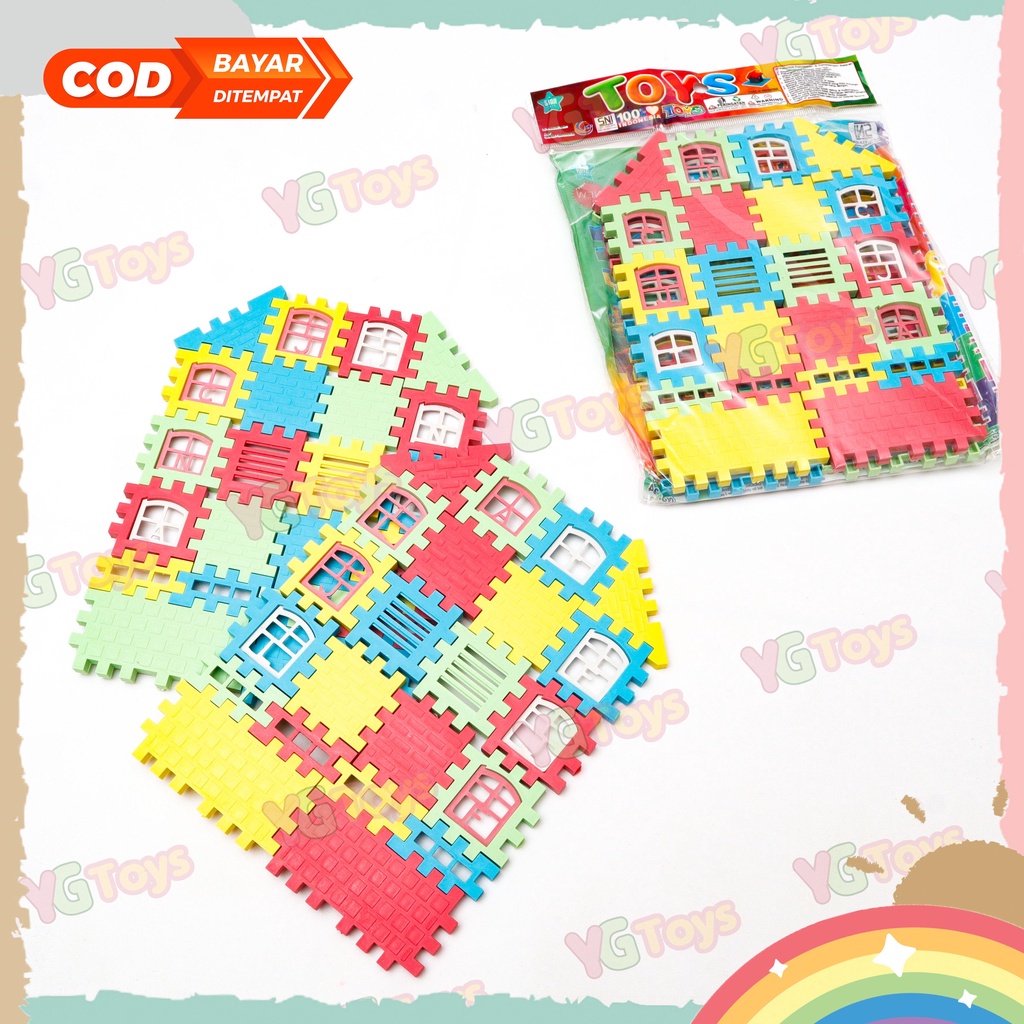 YGtoys Mainan Puzzle Rumah Susun Blok Balok Funny Block Edukasi SET 40 pcs