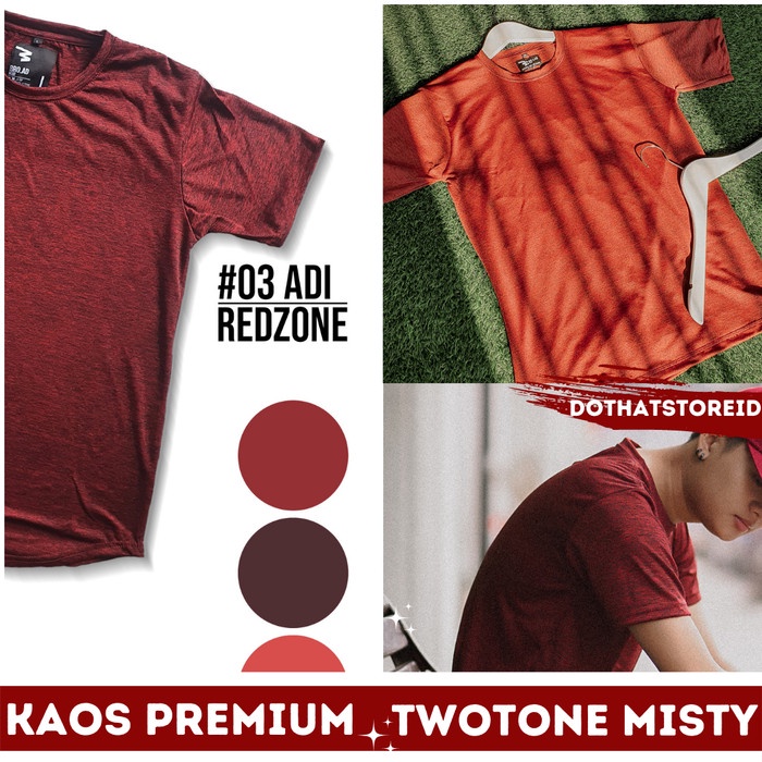 Kaos Polos Pria Cowok Katun Bambu Cotton Bamboo T-Shirt Premium - Red Zone, M