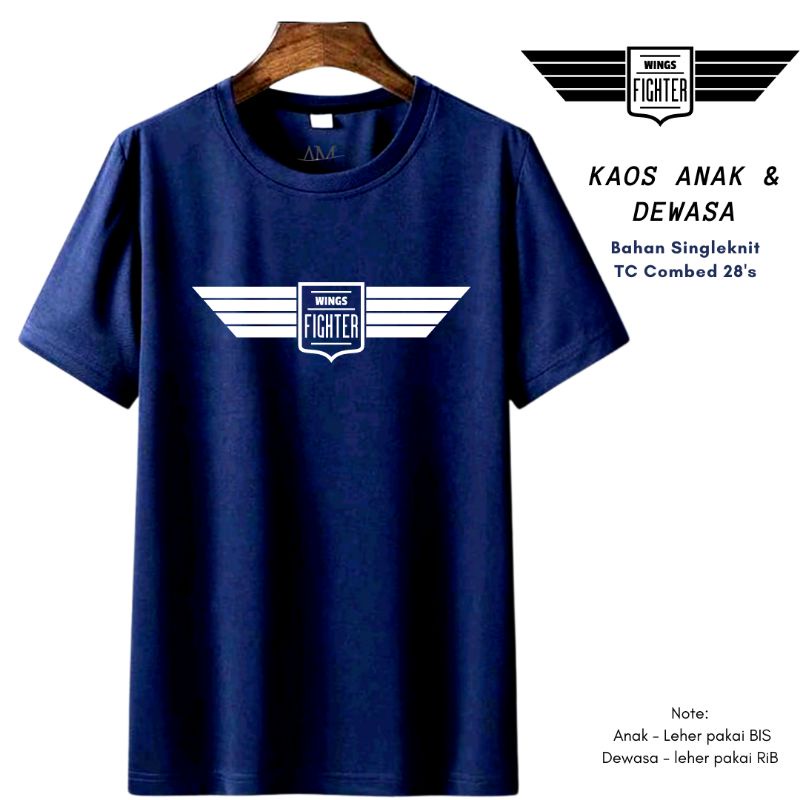 Baju Kaos Anak Cowok 3-12 tahun-Remaja-Dewasa S-7XL-XXXL Jumbo WING FIGHTER