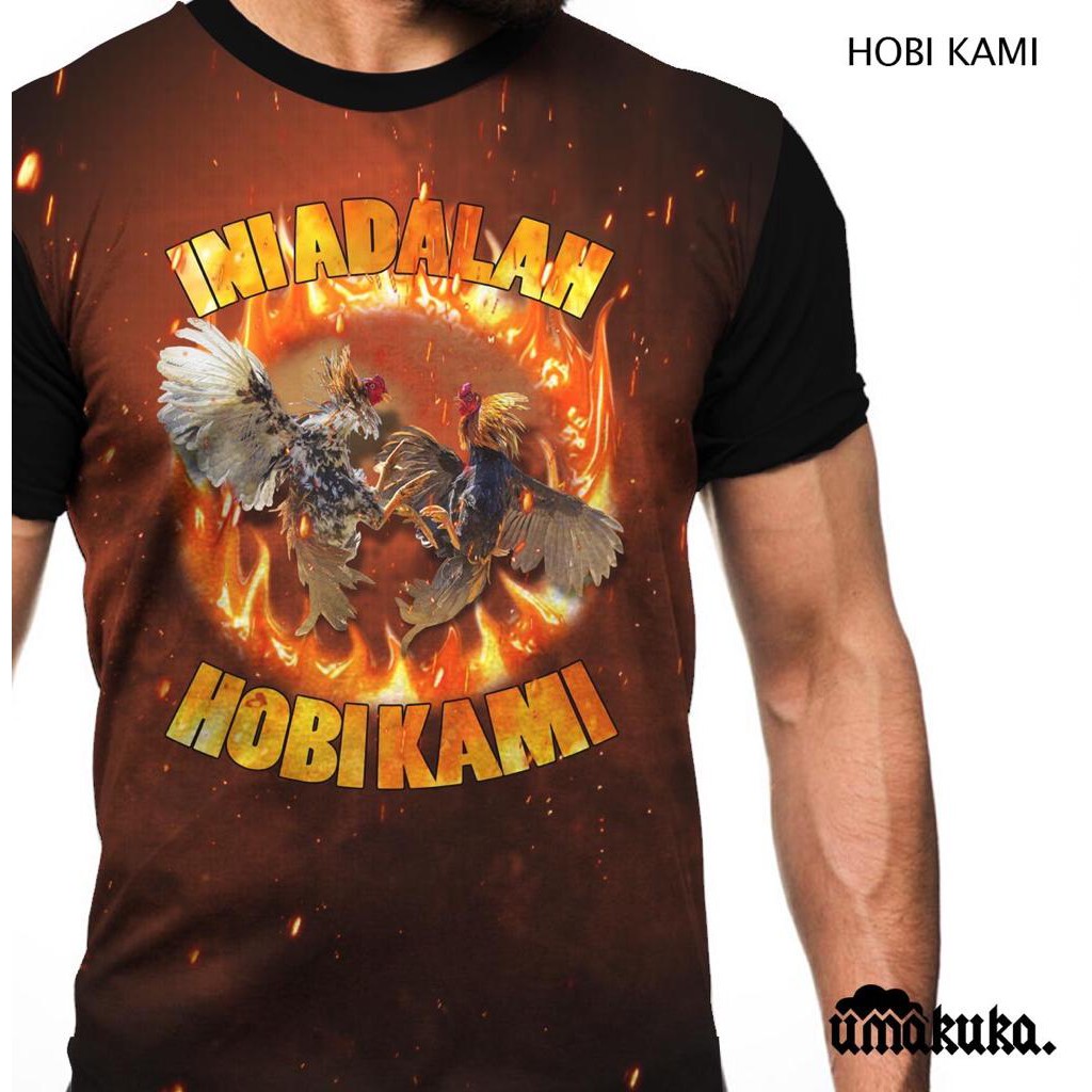 COD baju kaos 3d model ayam jago ayam adu tshirt hobi kami umakuka Fullprinting original keren murah