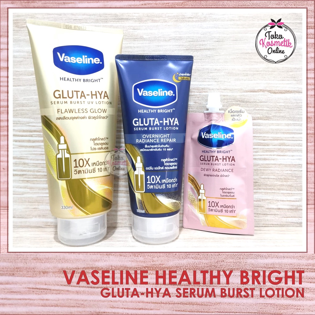 VASELINE HEALTHY BRIGHT GLUTA HYA LOTION PEMUTIH TUBUH 30ML, 200ML, 300ML, 330ML ORIGINAL THAILAND