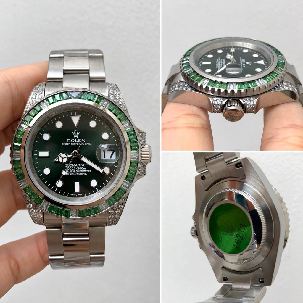 COD Recomended Rolex Special Daytona Rainbow Diamond Silver Garansi 1th Kaca Anti Gores - Automatic