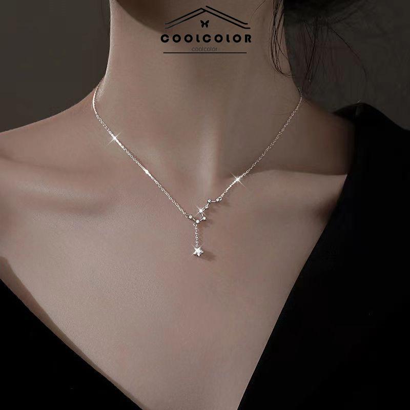 CODBig Dipper Wanita Trendy Temperamen Cahaya Mewah Desain Niche Rumbai Kalung Indah Sederhana- cl