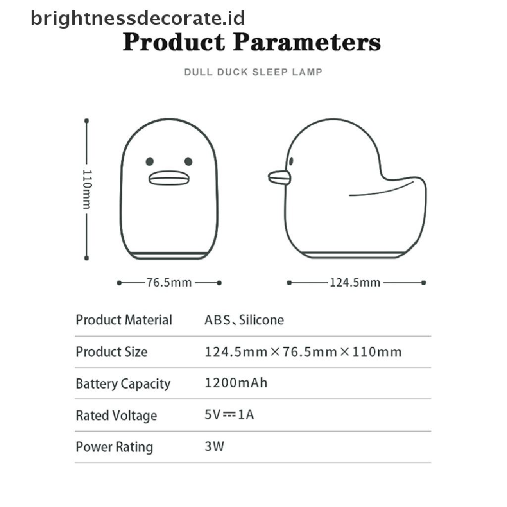 Lampu Malam Led Bentuk Bayi Bebek Bahan Silikon Dengan Sensor Sentuh