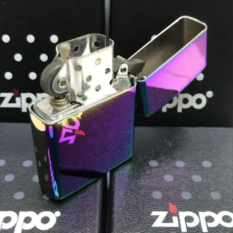 Korek zippo motif pelangi / rainbow grade original box exclusif
