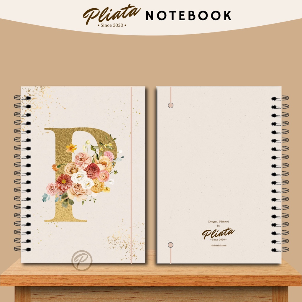 PLIATA NOTEBOOK SPIRAL - GOLD P-T - Softcover Doft Aesthetic Book Buku Tulis