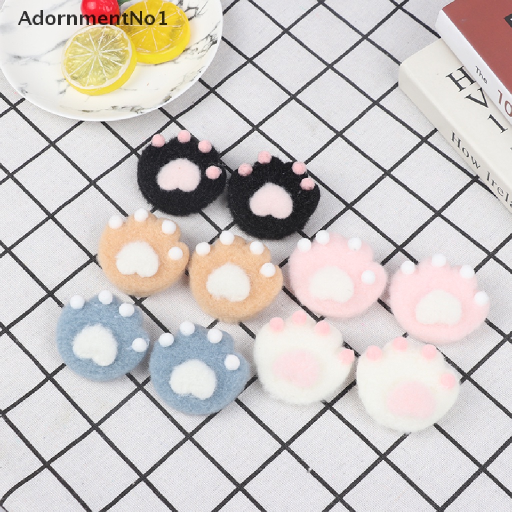 (AdornmentNo1) 2pcs / Set Bros / Pin Motif Kartun Cakar Kucing Bahan Plush Untuk Aksesoris Tas Ransel / Pakaian