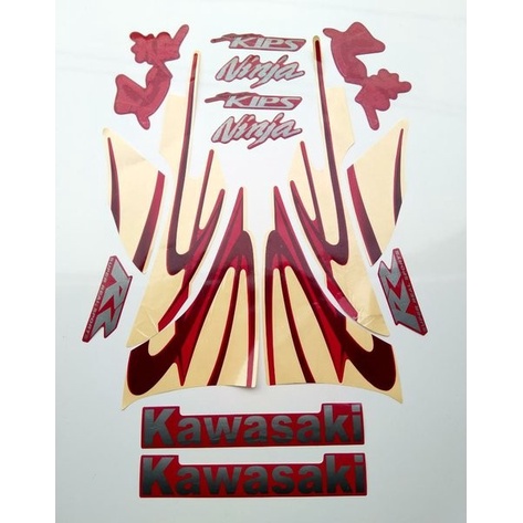 Striping Sticker Decal Kawasaki Ninja RR Old 2010 2011 Merah