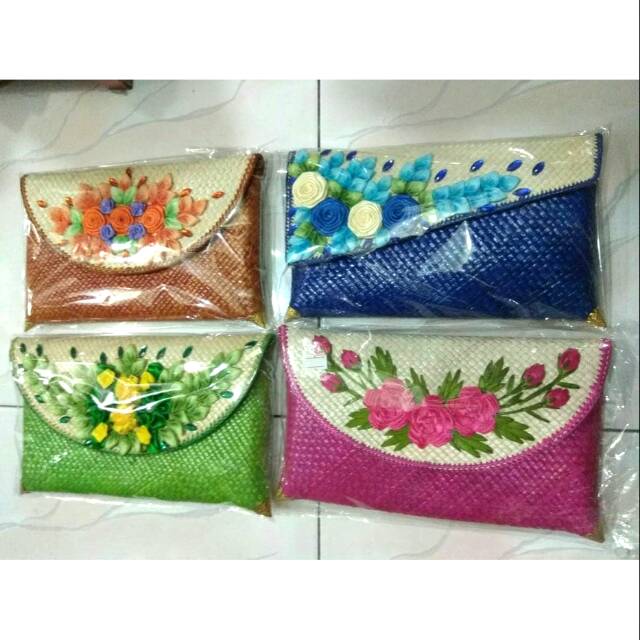 SALE CLUTCH BAG CANTIK ANYAMAN ROTAN - TAS UNIK JOGJA
