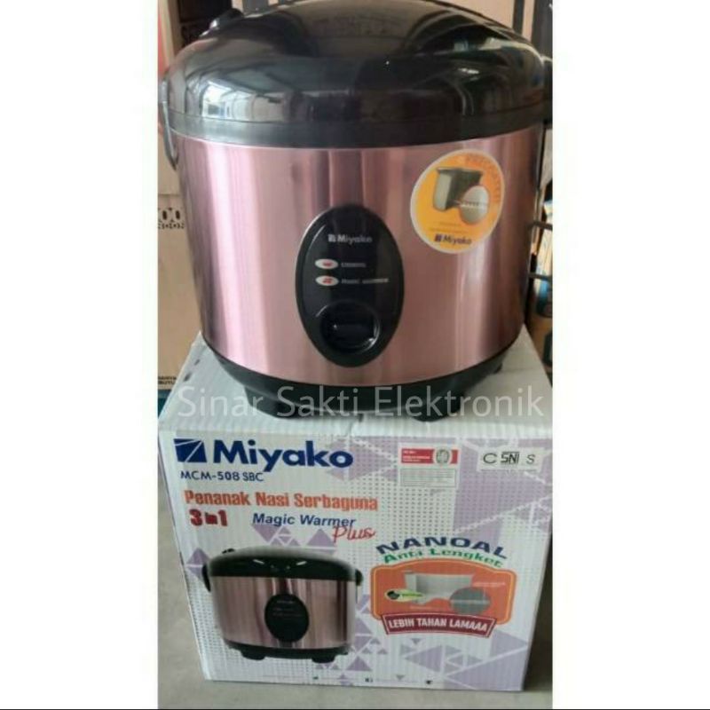 Miyako Magic Com MCM 508 SBC 1.8 Liter 1.8L 1,8 L Rice Cooker Penghangat dan Penanak Nasi 1,8L Malang