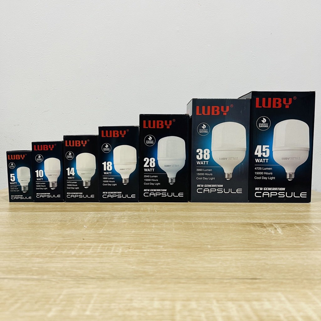 Lampu LED LUBY Capsule 5 Watt Bohlam Bulb 5W W cahaya putih Cool Daylight CDL 6500K E27