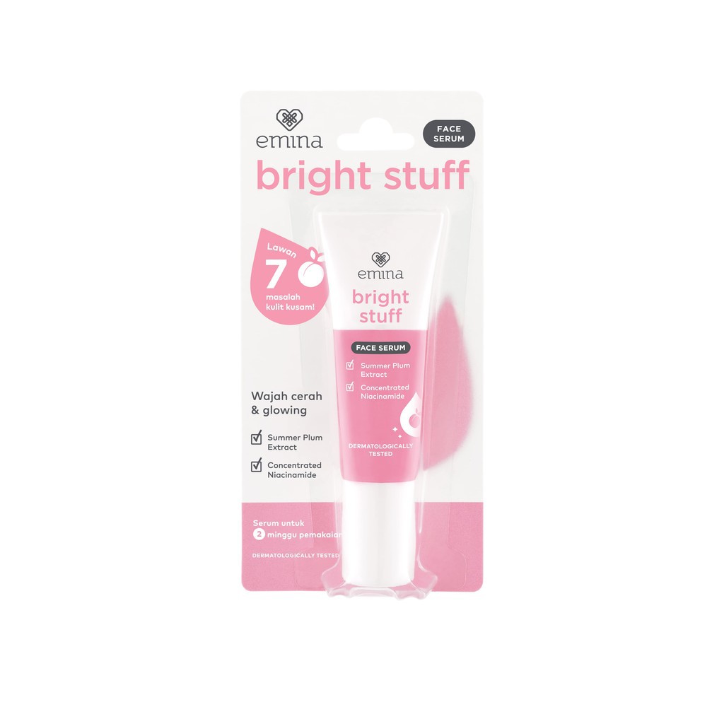 EMINA Bright Stuff Series dan Acne Prone | Moisturizing Cream Toner Face Wash Tone Up Mask Serum-Face Serum Tube