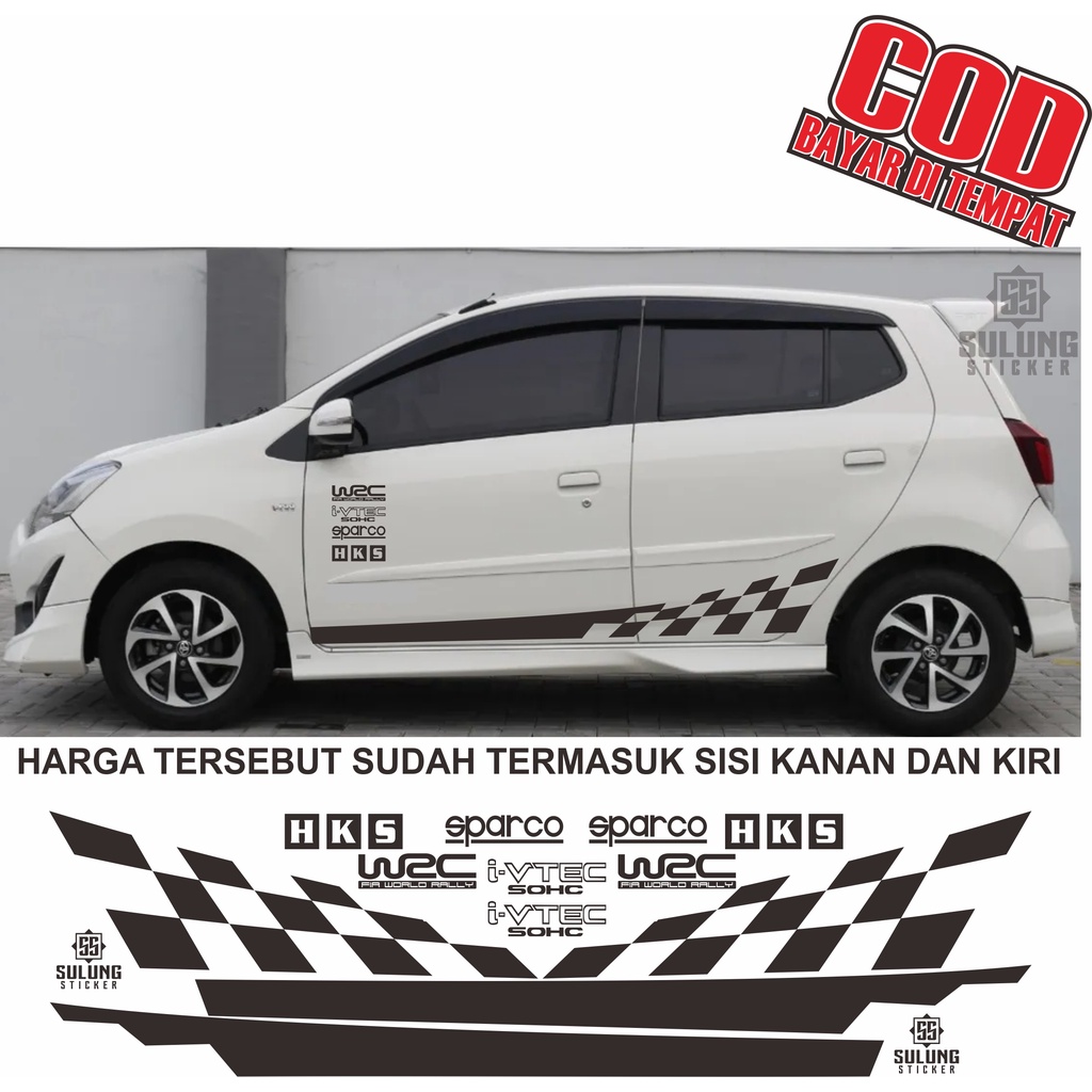 Cutting Stiker Mobil Agya Ayla Brio Jazz Motif Simpel Sticker All Varian Aksesoris Variasi Keren Terbaru