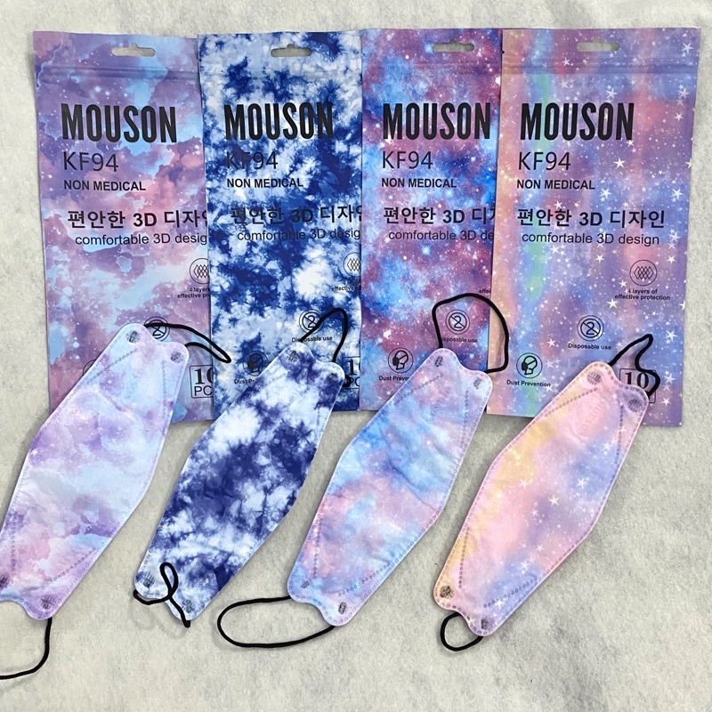 MASKER KF94 MOUSON 4ply motif galaxy 4D korean mask Masker Evo KF94 4D korean mask Masker mouson warna  Masker Wajah isi 10pc