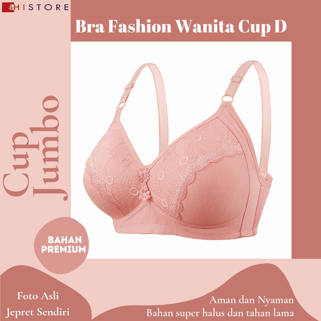 [HI] Bra BH JUMBO CUP D Fashion Wanita Bra wanita Premium Busa Tipis Tanpa Kawat Sangat Nyaman 8072