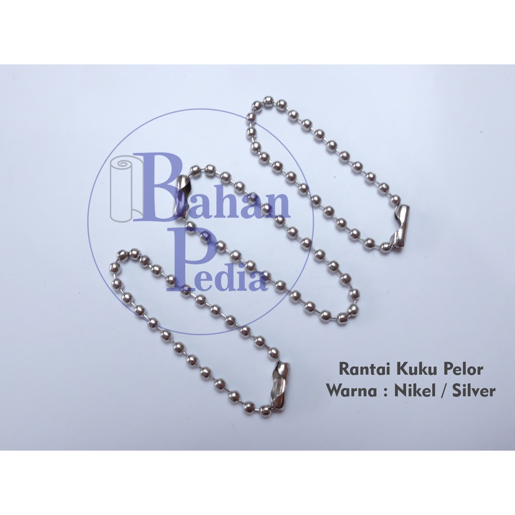 [Lusin] Tali Label Hang Tag Rantai Kuku Pelor Biji Lada - Nikel Silver
