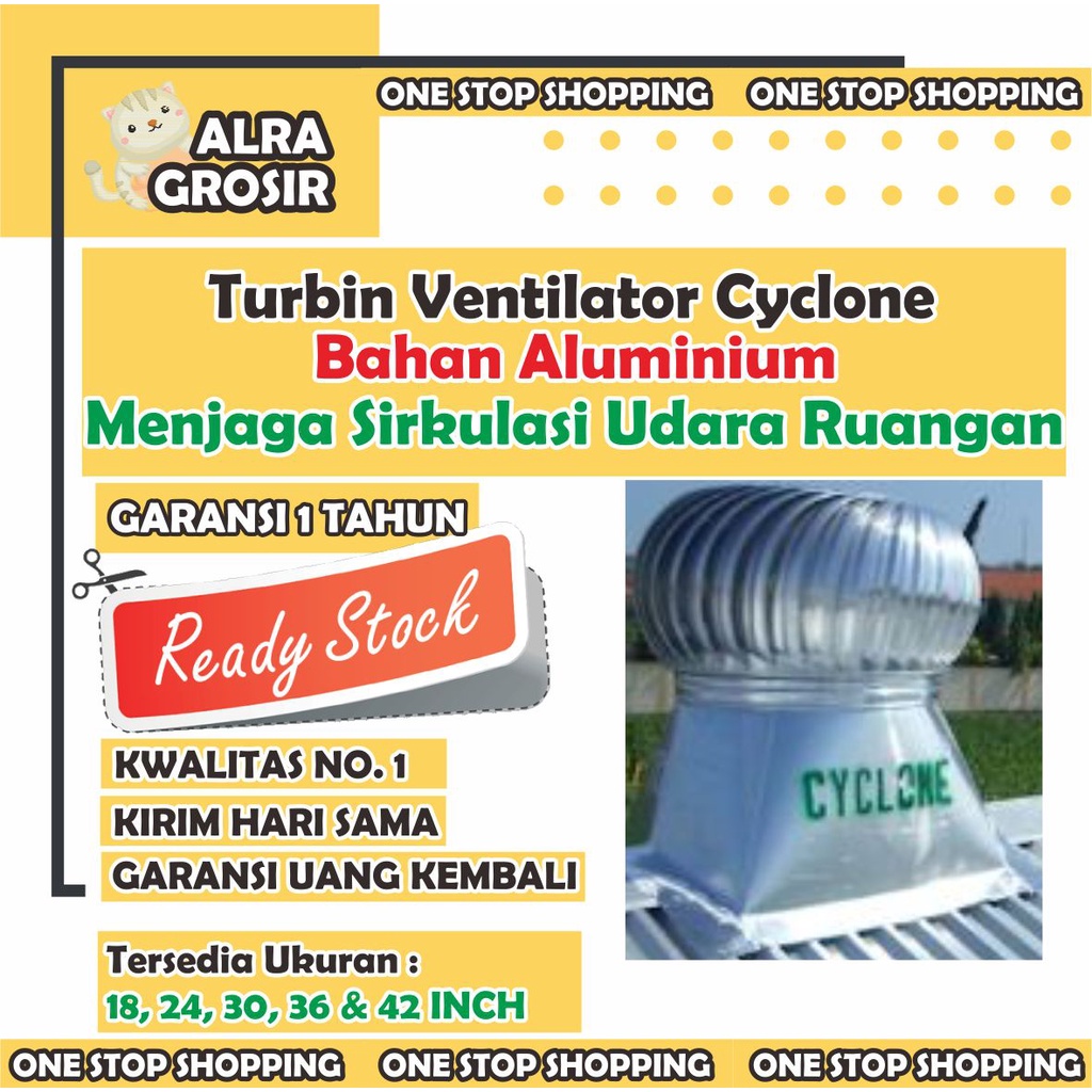 Turbin Ventilator Cyclone Cyclone Turbin Ventilator Sirkulasi Udara Ruangan 18 24 30 36 42 inch baha