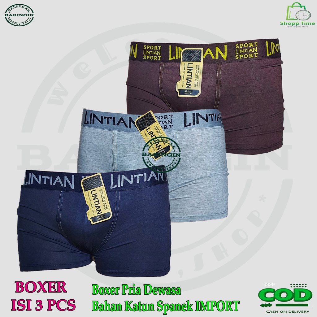 Celana DalamBoxer pria dewasa [ ISI 3 PCS ] Celana dalam Pria Terbaru /Celana Boxer Pria dewasa Size: M-L-XL &amp; XXL Boxer Pria Distro