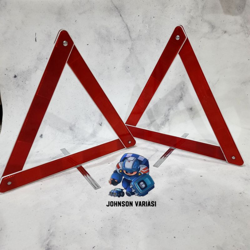 Segitiga Pengaman Reflektor Merah Mobil