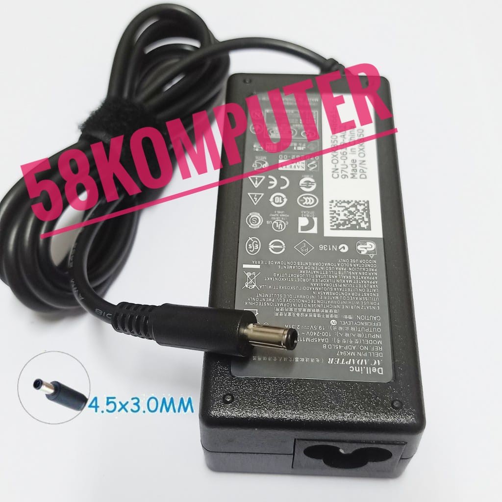 Adapter Charger Laptop Dell Inspiron 11 13 14 17 15 7000 5000 3000 Series 4.5x3.0