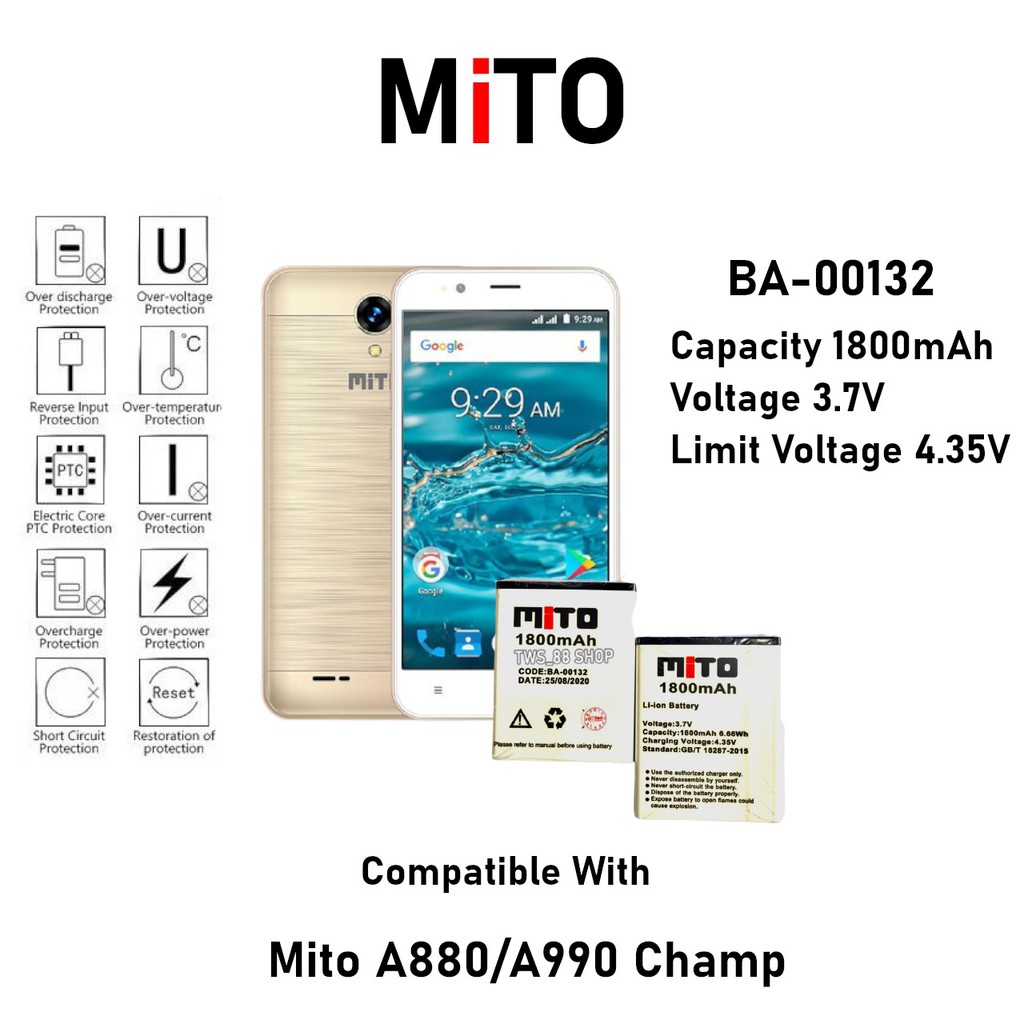 (TWS) Baterai Mito A880