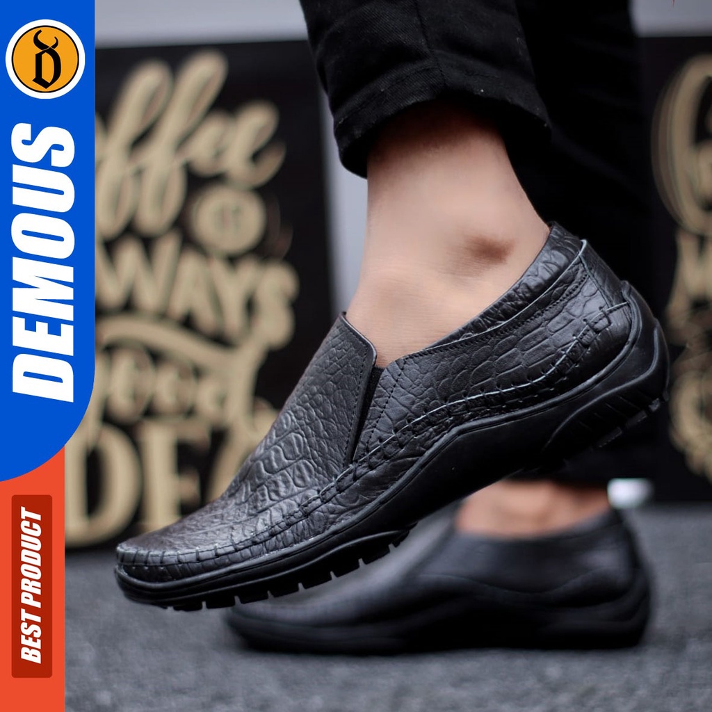 DEMOUS Paris - Sepatu Formal Pantofel Kulit Asli Kerja Pria