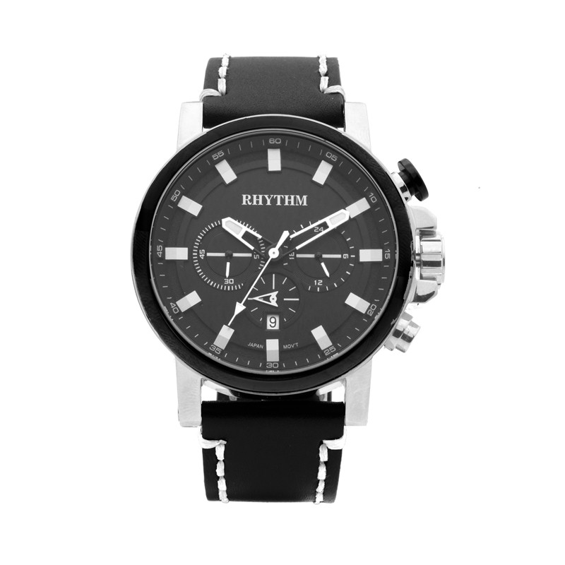 Rhythm SI1604L01 Chronograph Jam Tangan Pria Leather Strap