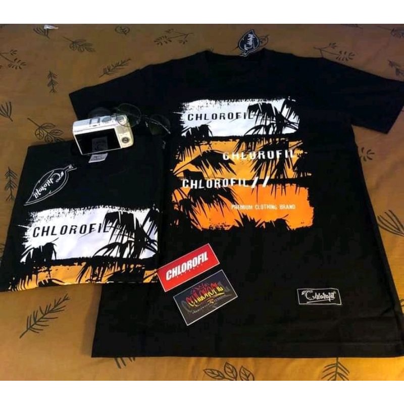 Kaos Chlorofil Motif Senja Pantai - Kaos Oblong Murah Berkualitas