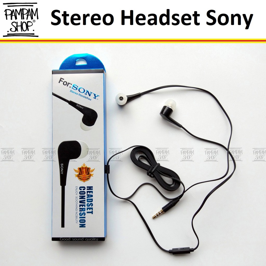 Headset Earphone Handsfree SONY HITAM ORIGINAL CHINA Xperia Z1 Z2 Z3 Z4 Z5 XA M4 C C2 C3 C4 C5 Mini