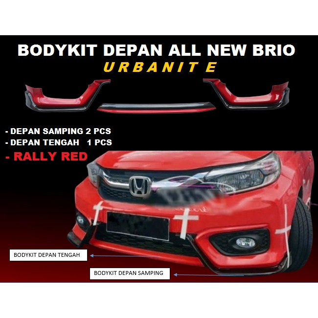 BODYKIT BUMPER DEPAN ALL NEW BRIO URBANITE RALLY RED