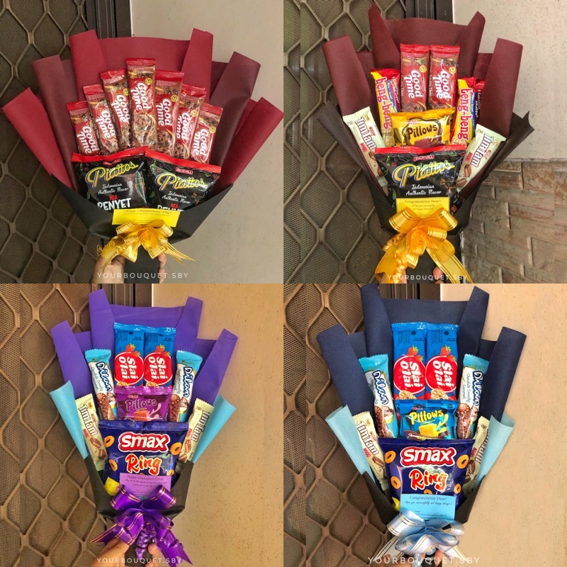 

BUKET SNACK JAJAN GIFT KADO WISUDA HANDBOUQUET SNACK