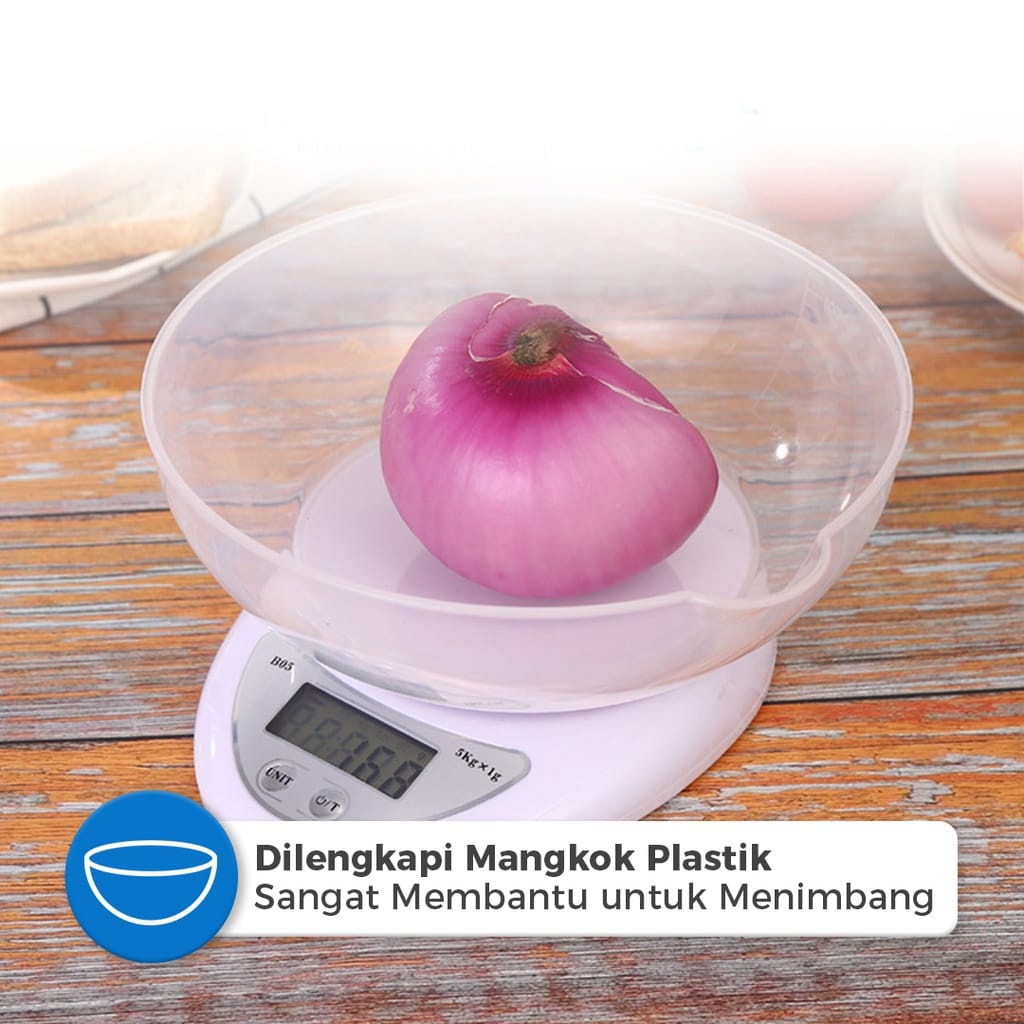 FUTAKO TIMBANGAN DIGITAL MANGKOK / Timbangan Kue Digital Electronic Dapur kitchen scale 5 kg B05