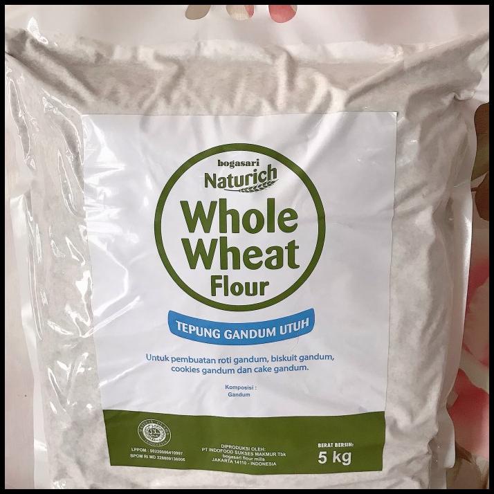 

Whole Wheat Flour/Tepung Gandum Bogasari Kemasan Asli 5 Kg