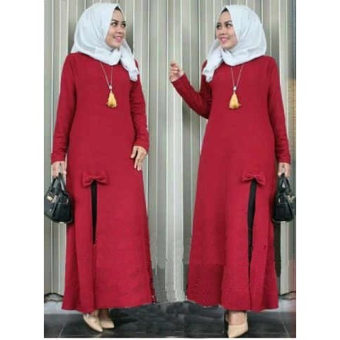Jual Grosir Fashion Muslim Tunik Stephany SW pakaian wanita tunik wolly cr Diskon