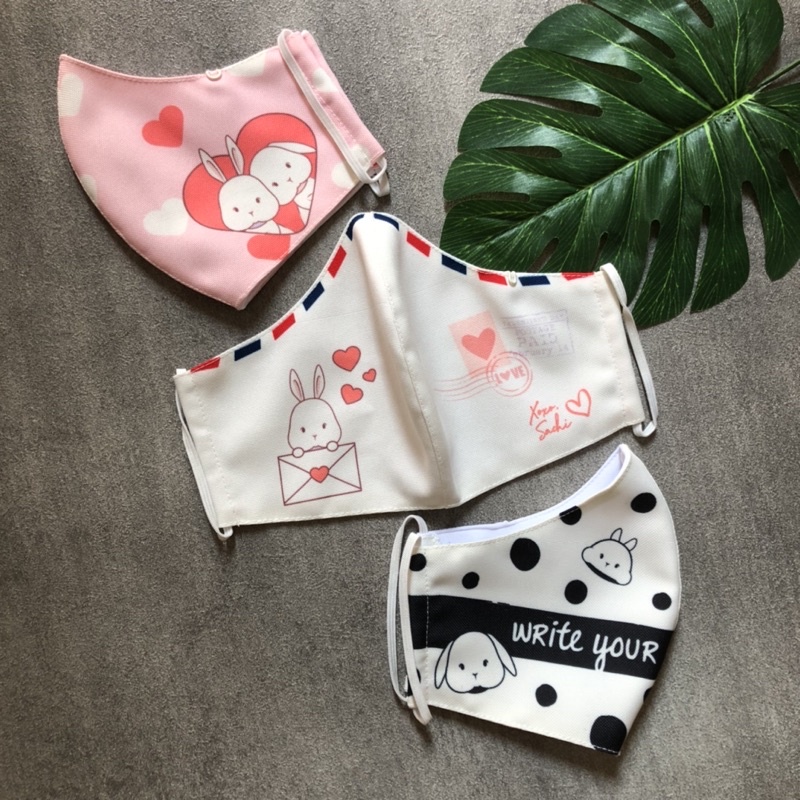 Cute Bunny Masker Kain Jasmine Tease