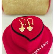 (COD)Anting rumbai anak Mickey mouse warna rose gold kilau perak asli 925/Silver lapisan mas kuning murni..