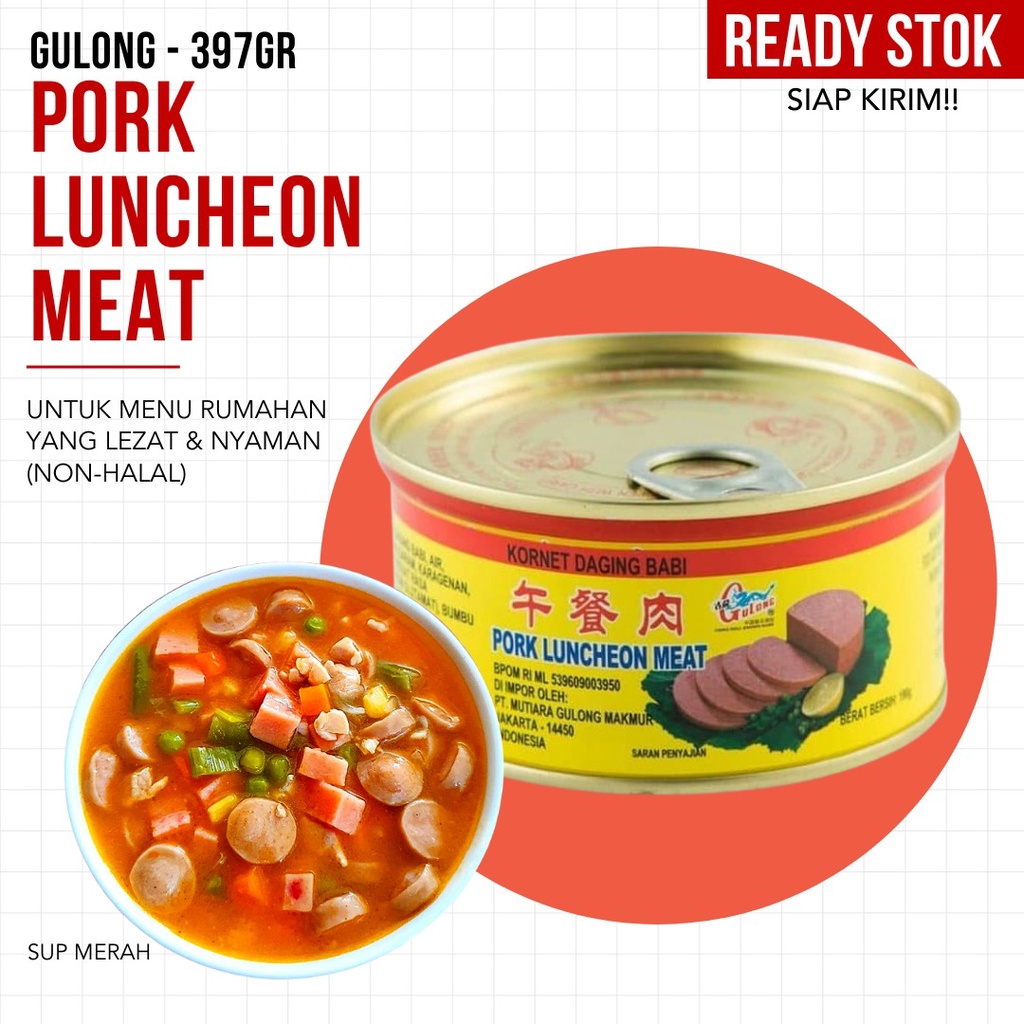 

Maling Gulong Pork Luncheon Meat 397 gr / NON HALAL / TERMURAH/OPEN RESELLER
