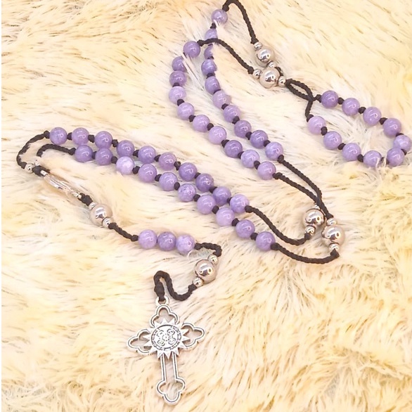 Kalung Rosario Batu Lavender