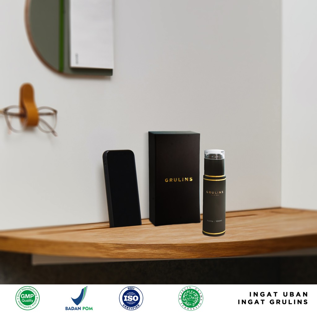 Grulins Minyak Penghitam Uban Alami Obat Merawat Rambut Rontok Herbal
