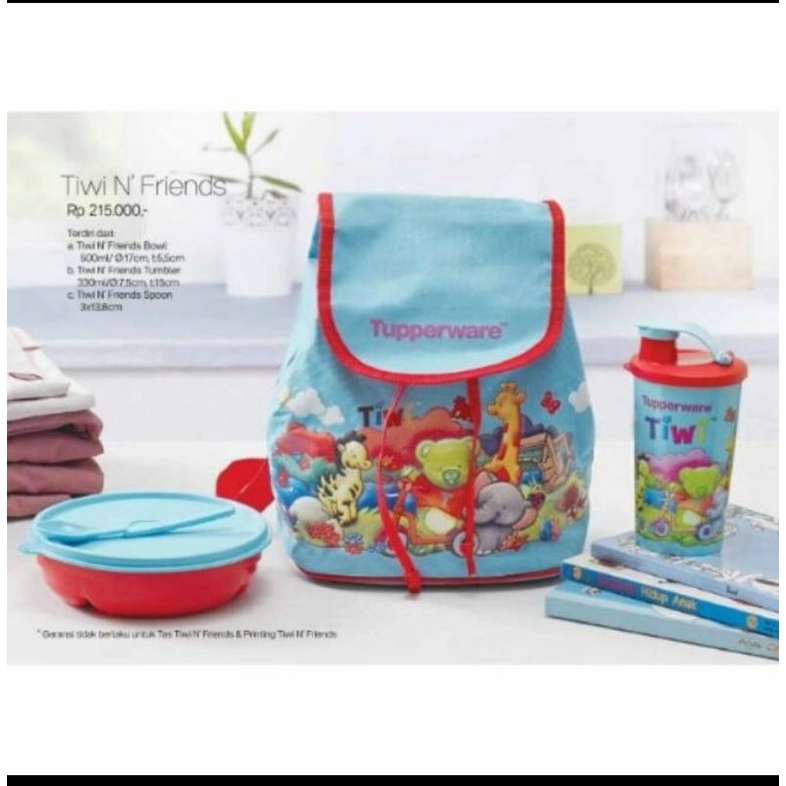 tiwi n friends tupperware - kotak bekal sekolah - tas sekolah - wadah makanan
