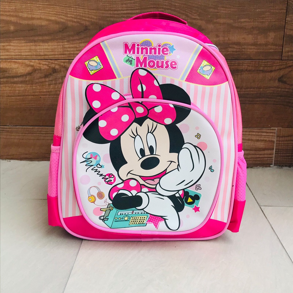 SHOWME TAS RANSEL ANAK SEKOLAH MINNI PAUD - PLAY GROUP - TK PEREMPUAN KARAKTER MINI MOUSE CUTE PINK BAHAN PREMIUM