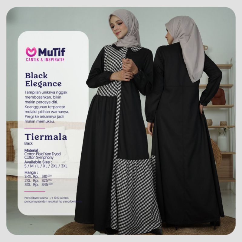 GAMIS MUTIF TIERMALA BLACK TIRMALA