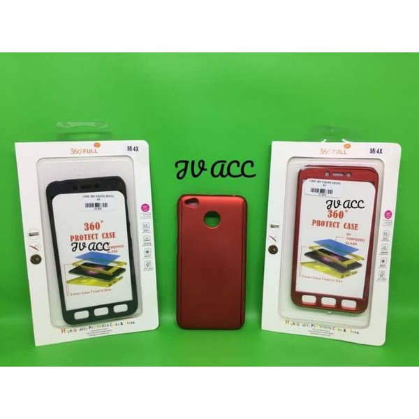 CASE 360 HARDCASE FULL BODY PLUS TEMPERED GLASS REDMI 4X