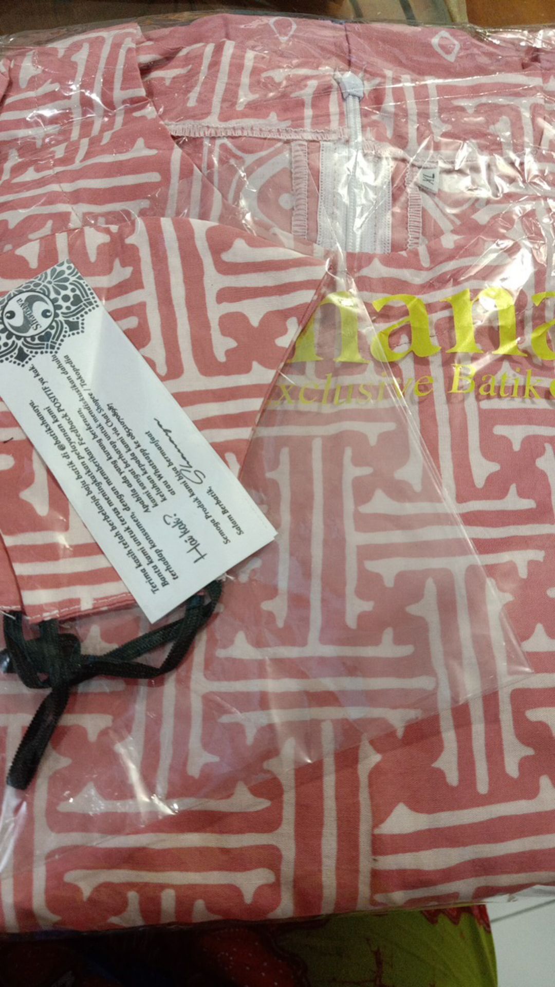 Tunik Batik Cap Garutan Ori Solo Maza Pink Cantik Seragam Lengan Balon