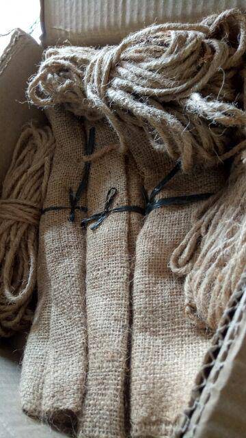 Kain Karung Goni Burlap Jute Natural Kain Rustic 45 x 50