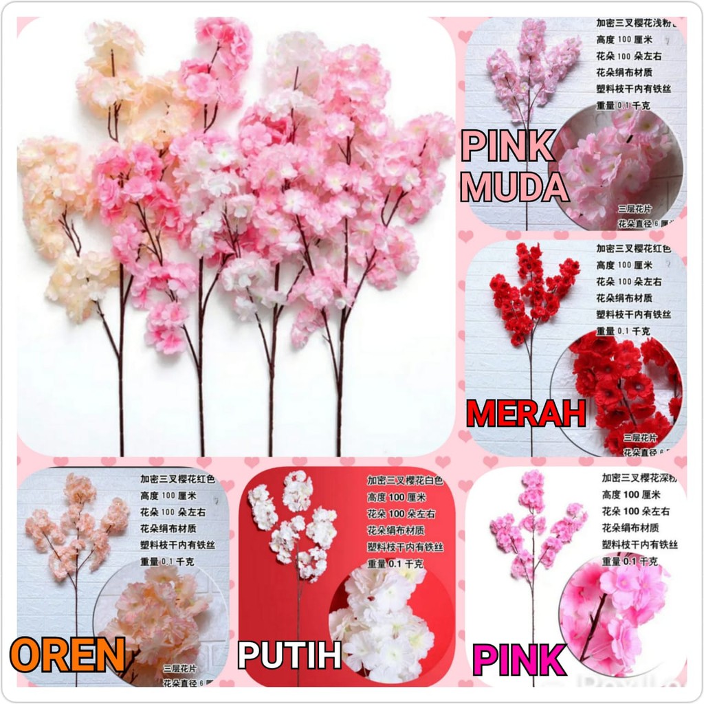 Bunga Sakura  cabang3 /bunga palsu / artifisial plant