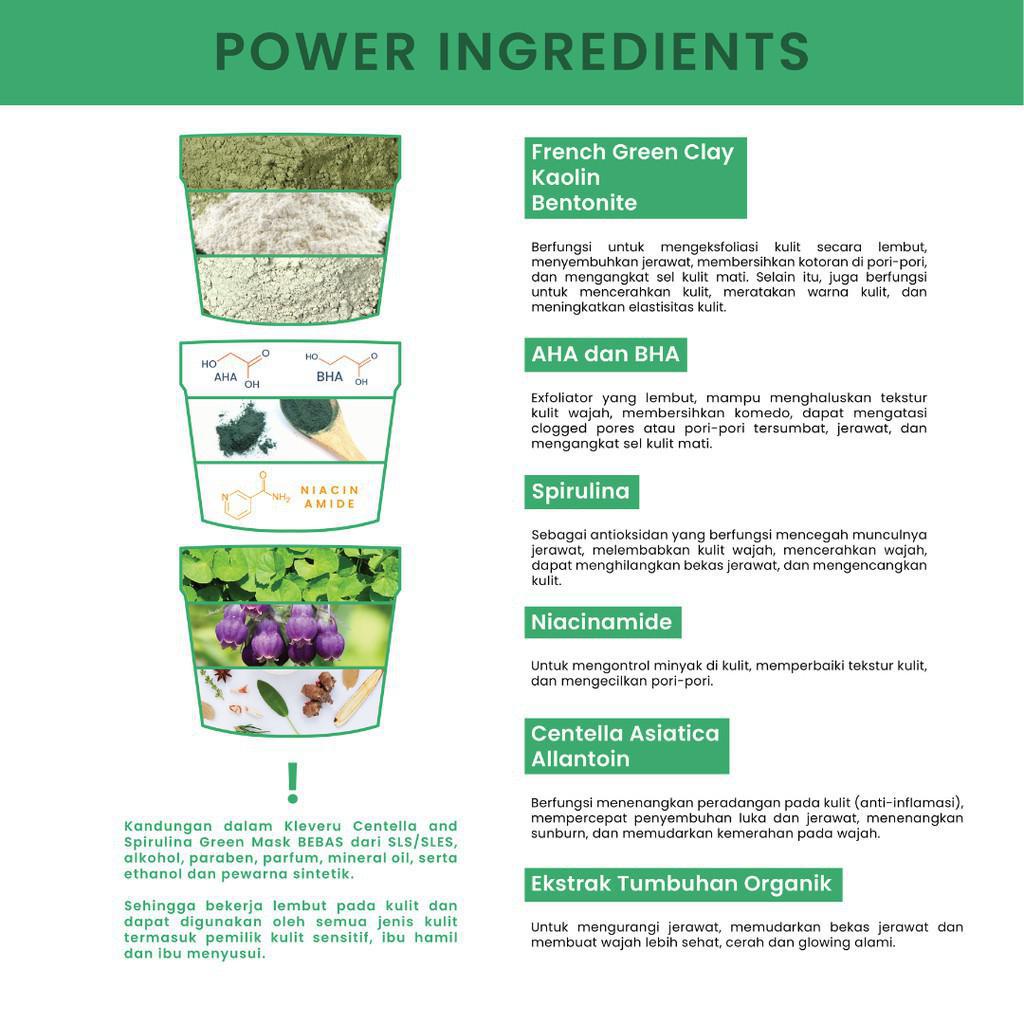 KLEVERU Rose and Sea Buckthorn Pink Mask Centella and Spirulina Green Mask