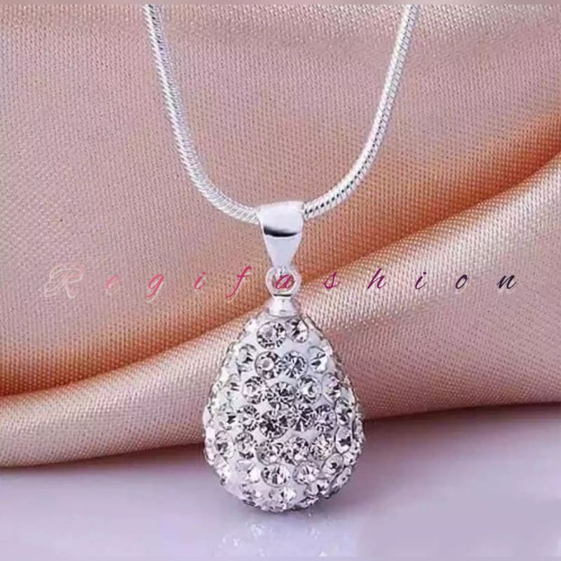 Kalung Titanium Liontin Bulat Terbaru Anti Karat Tidak Luntur